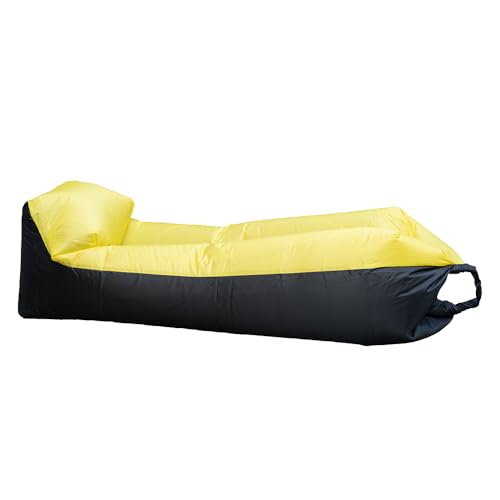 Inflatable Lounger Air Sofa Hammock-Portable,Water Proof& Anti-Air Leaking Design-Ideal Couch for Backyard Beach Traveling Camping Picnics & Music Festivals Yellow