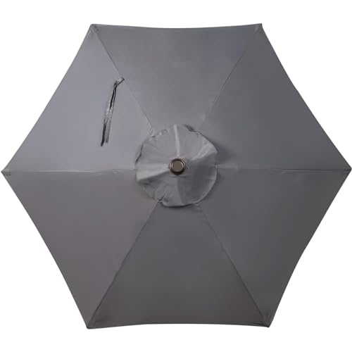 Blissun 7.5 ft Patio Umbrella, Yard Umbrella, Outdoor Market Umbrella with Push Button Tilt Crank, Dark Grey - color: Dark Grey