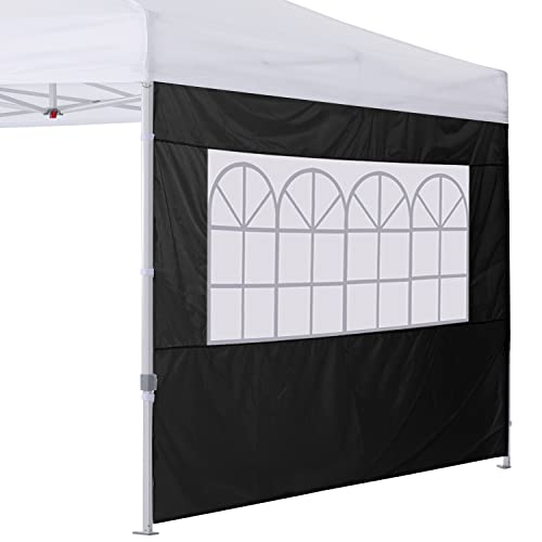 COOSHADE Instant Canopy SunWall 10x10 Canopy SideWall for Pop up Canopy Tent, 1 Pack Sidewall with Church Window Only, Black - color: Black, size: 10x10-Church Window