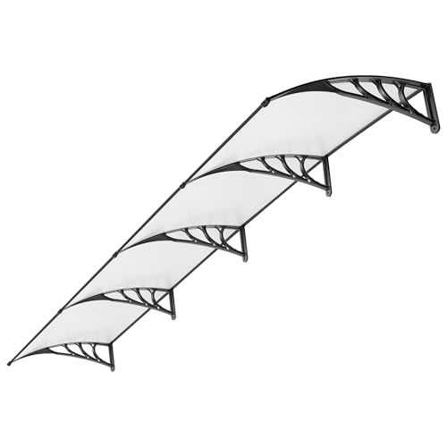 VIVOHOME Polycarbonate Window Door Awning Canopy Transparent with Black Bracket 40 Inch x 160 Inch - color: Transparent, size: 40 Inch X 160 Inch