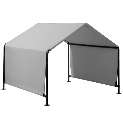 4x4 x3.3FT Weatherproof Dog Shade Shelter,Extra Large Dog House Outdoor with Upgraded Doors for Outside, UV Resistant Sun Rain Canopy Pet House for Large Dogs, Large Dog Tent Outdoor, Dark Grey