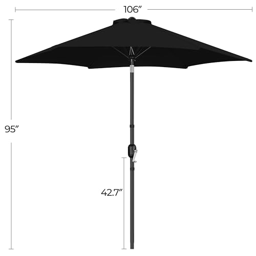 Yaheetech 2 Pack 9FT Outdoor Patio Umbrella Outdoor Table Umbrella w/Push Button Tilt & Crank, Yard Sun Shade UV Protection Waterproof for Pool, Market, Terrace, Beach, Outdoor Restaurant, Black - color: Black, size: 9FT
