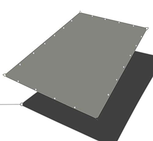 Alion Home Waterproof Rectangle Sun Shade Sail Straight Edge Canopy Cover with Grommet for Pergola Patio Gazebo Carport Outdoor Car Tent (7' x 10', Grey) - color: Gray, size: 7' x 10'