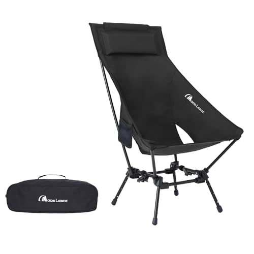 MOON LENCE Portable Camping Chairs for Adults, Adjustable Oversize Beach Chair Lawn Chair with High Back - Large Capacity, Heavy Duty (New Black) - color: New Black 1 Pack