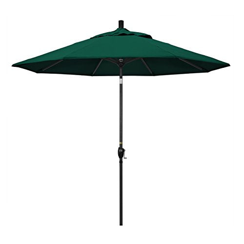 California Umbrella GSPT908302-5446 9' Round Aluminum Market, Crank Lift, Push Button Tilt, Black Pole, Sunbrella Forest Green Patio Umbrella, 9-Feet - color: Forest Green