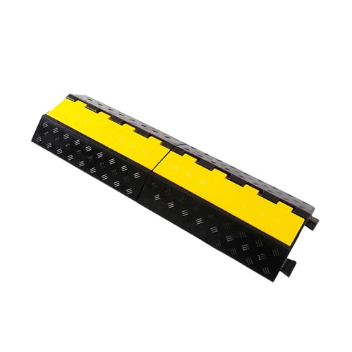 Rubber Cable Ramp Cord Cover Cable Protector Ramps Wire Hose Protective 1 Channel 22000Lbs Load Capacity Traffic Speed Bump for Asphalt Concrete Gravel Driveway, 1 Pack - color: 1 channel-1 pack