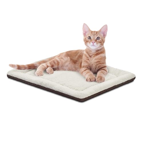 K&H PET PRODUCTS Self-Warming Cat Bed Pad, Self Heating Pad for Outdoor Cat Houses, Warming Mat for Indoor Pet Beds & Furniture, Reversible Blanket, Washable - Small 21 X 17in Oatmeal/Chocolate - color: Oatmeal/Chocolate, size: 21 X 17 Inches