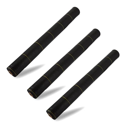 Dewitt 3-Pack Sunbelt Weed Barrier Fabric 3.2 oz, 6 x 300 Feet – Heavy-Duty Ground Cover Mat for Greenhouse Floors, Garden Rows, Raised Beds, Yard Gardening, and Outdoor Landscape Protection - size: 3 Pack, style: 6' W x 300'