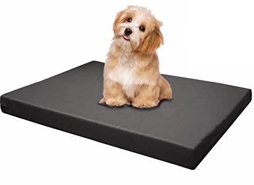 Dogbed4less Memory Foam Platform Dog Bed, Crate Mattress for Orthopedic Joint Relief with Waterproof Removable Cover Medium Large 34X27X3 Space Gray - color: Space Gray, size: 34x27x3 Inches