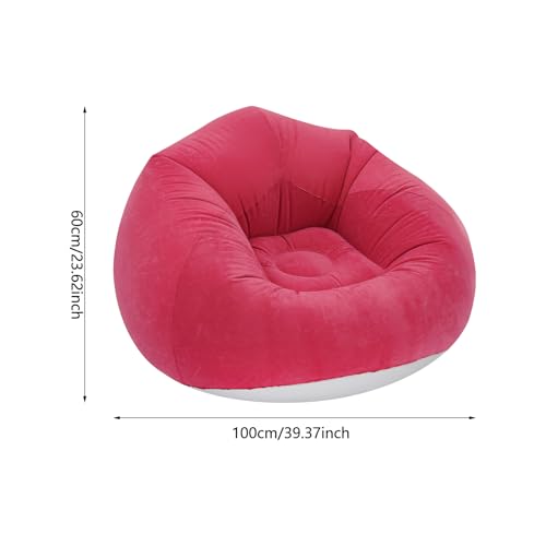 9pcs Inflatable Bean Bag Chairs, Inflatable Chairs for Adults with Foot Air Pump, Outdoor Blow-Up Camping Chairs, Lazy Sofa Folding Loungers Couch for Living Room Bedroom (Red) - color: Red