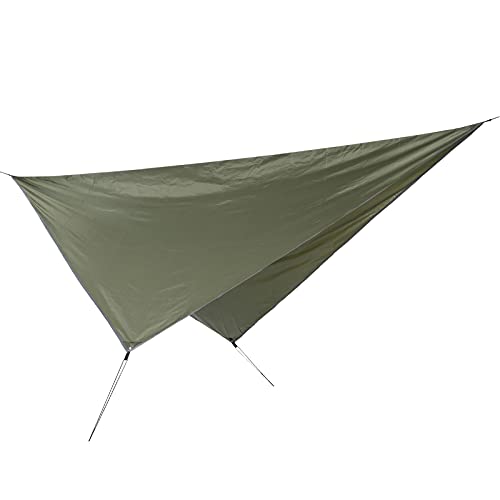 Waterproof Camping Tarp, Camping Cover with Rhombus Pattern, 360x290cm Multifunction Sun Shade Canopy for Beach Hammock Tent, Includes Storage Bag and Wind Ropes (OD Green) - color: Od Green