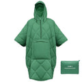 Camping Outdoor Blanket, Ultralight Down Alternative Printed Travel Camp Blankets for Sleeping Packable Waterproof Puffy Quilt for Hammock Picnic Stadium Beach Cold Weather (Green Blanket Poncho) - color: Green Blanket Poncho