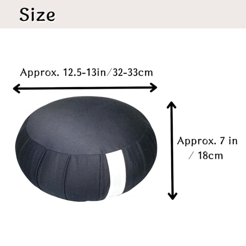 Zafu Meditation Cushion Japan Made | Authentic Zen Temple Style Zazen Seat – Firm Kapok Filling for Mindfulness, Yoga & Posture Support