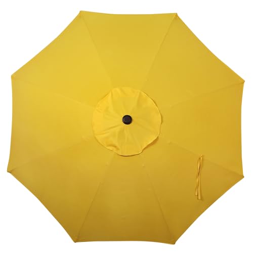 Blissun 9' Outdoor Patio Umbrella, Outdoor Table Umbrella, Yard Umbrella, Market Umbrella with 8 Sturdy Ribs, Push Button Tilt and Crank - color: Yellow