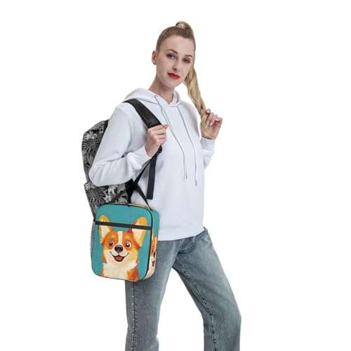 Corgi Lunch Box for Women Kids Girls Men Insulated Lunch Bag Lunchbox Adults Lunch Tote Bags Reusable Cooler for Work Office School Picnic Travel - color: Corgi01