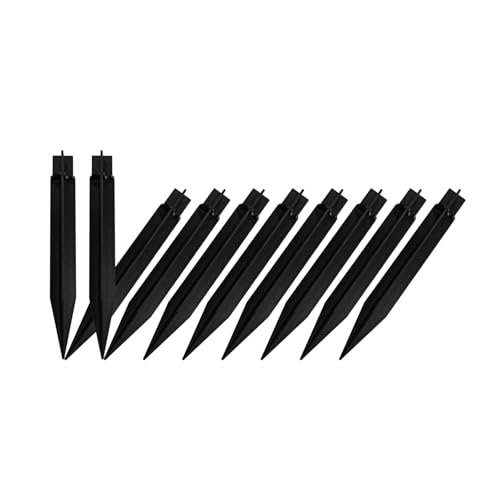 10 Pack Solar Light Stakes Replacement (Fit for Pole Inner Diameter 0.73 inch), ABS Reinforced Ground Spikes with Wire Holes for Outdoor Solar Light Pathway Christmas Landscape Garden Deco - size: ID-0.73"ABS-WireHole