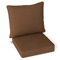 Giantex Patio Cushion Set, Outdoor Chair Seat Pads w/Non-Slip Rope Belts, Detachable Patio Furniture Cushions, Thick Seat Cushion & Back Cushion for Living Room Floor Sofa Patio Garden Chair (Brown) - color: Brown