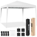 Yesker 10x10 Pop Up Canopy Tent UPF 50+ Waterproof Outdoor Canopy Portable Folding Easy Setup Gazebo Adjustable Height Instant Sun Shade Tent with Wheeled Bag for Events Parties Camping Patio, White - size: 10x10FT White