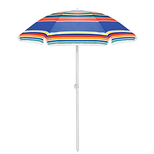 ONIVA - a Picnic Time brand 5 Ft. Portable Beach Umbrella, Lightweight Sun Shade Umbrella with Adjustable Tilt and UV Sun Protection