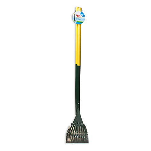 Four Paws Stainless Steel Long-Handled Dog Pooper Scooper Rake & Pan 2 Piece Set, Pet Waste Pickup Tool, 38" x 7" - size: Small, 7" x 7" x 38", style: Rake & Pan Set