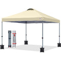 MASTERCANOPY Durable Pop-up Canopy Tent with Roller Bag (10x10, Beige) - color: Beige, size: 10x10