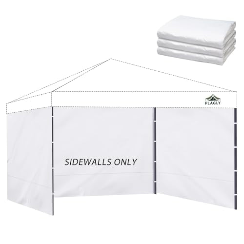 Instant Canopy Sidewalls for 10x10 Pop Up Canopy Tent, 300D Waterproof Material for Outdoor Events, Vendor Booths, and Privacy (Sidewalls Only) (White, 12x12ft-3pcs) - color: White, size: 12x12ft-3pcs