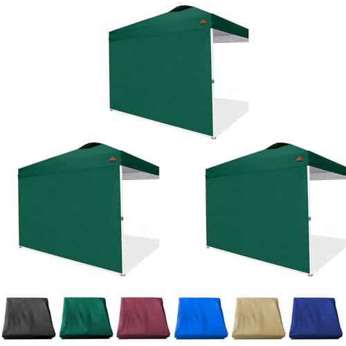 SideWall for 10x10 Canopy Frame, 3 Pack Forest Green SunWall Only, (with Zippers) - color: Forest Green, size: 3 Sidewalls