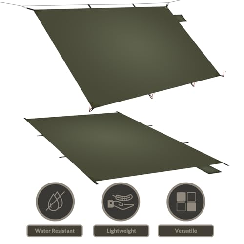 Onewind Tent Footprint, 4000mm Waterproof Rate PU Coating, 98" *55" Ultralight Camping Tarp Tent Floor Ground Sheet with Carry Bag for Backpacking, Hiking, Camping, Picnic, Ground - color: Od Green-large, size: 98" x 55"