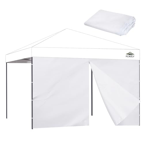 10x10 Pop Up Canopy Sidewall - 1 PC 300D Waterproof Attachable Tent Wall, Privacy Shade for Outdoor Events, Vendor Booths (Tent Not Included, with Door) - style: with Door-1