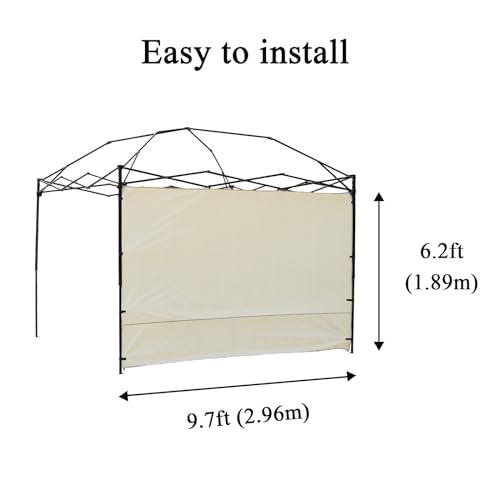 Canopy SunWall, 10x10ft Pop Up Canopy Sidewall for Instant Canopy Tent Gazebos, 1 Pack Sidewall Only Cream Color - color: Cream Color