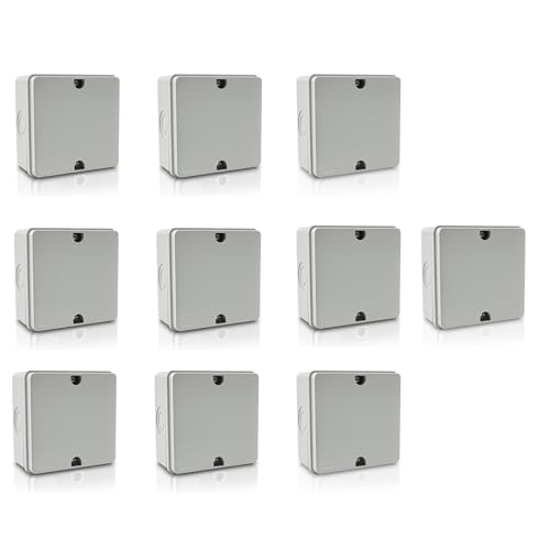 NineLeaf Junction Box, Waterproof Electrical Box IP66 Water Resistant Dustproof ABS Plastic Project Enclosure for Electronics, External Size 4.2 x 4.2 x 2.3 inch (107 x 107 x 58 mm),10PK - color: 10PK, size: 107x107x 58mm