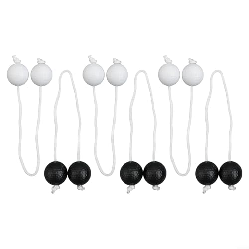 Ladder Ball Toss Game, Golfs Ball Bolas Set, PE Material, 42mm Diameter, 50cm Cord, 6 Pieces, Black White Red Blue, for Yard Lawn Outdoor Indoor Activities - color: black+white