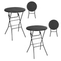 Nice C Plastic High Top Round Table, Portable Cocktail Bar Table, 31.5" Folding Counter Height Tables, Waterproof Outdoor/Indoor Tables for Parties, Weddings, Camping, Backyard (Black, 2 Pack) - size: Black 2 Pack