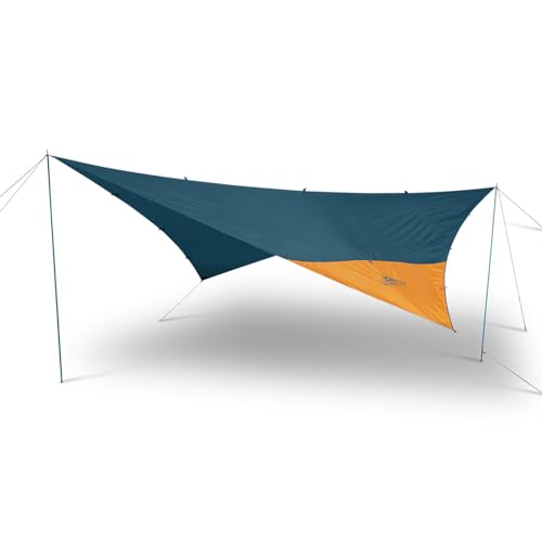 Kelty Noah’s Tarp Sun Shelter and Multi-Use Awning Rainfly, Portable Canopy UV Protection, Waterproof + Durable, 3 Sizes for Customized Pitch (16ft) - size: 16 Feet