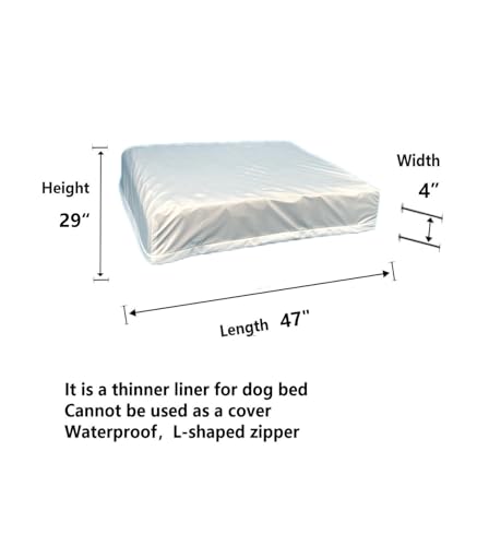 Waterproof Dog Crate Bed Liner 47 x 29 Inch Liner Only - size: 47x29x4 inch