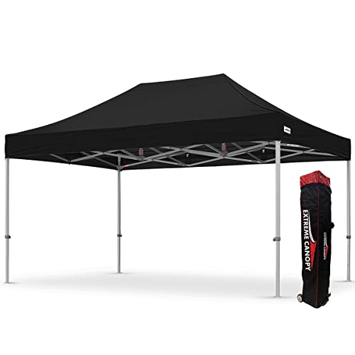 Extreme Canopy Commercial Heavy Duty Aluminum Instant Popup Canopy Tent (Black, 10ft x 15ft) - color: Black, size: 10ft x 15ft