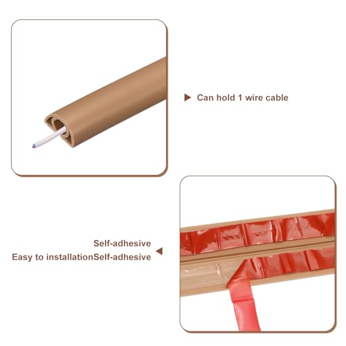 HARFINGTON 4ft Cord Cover Floor W0.3 x H0.3 Inner Channel PVC Hide Extension Cable Floor Wire Hider Wire Covers Protector for Prevent Cable Trips Cables Management, Light Grey - color: Light Grey, size: W0.3"xH0.3"x4ft