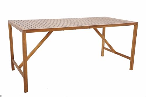 Tangkula 67" Acacia Wood Outdoor Dining Table for 6, Rectangle 6-Person Patio Table with 2" Umbrella Hole & Spacious Slatted Tabletop, Indoor Outdoor Dining Furniture for Deck, Garden, Poolside & Yard - size: 67"