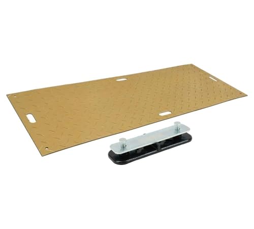 Mytee Products 4 Pcs Ground Protection Mats - Tan, 3' x 8', Heavy Equipment Mats w/ 6 Pcs Single Connectors - color: Tan, size: 4 - Pack