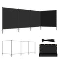 ECOOPTS 6'Hx24'L Privacy Fence Set with Poles and Rails Ground Spikes Fence Kit for Patio Garden Pool Yard (Black) - color: Black, size: 0 6'Hx24'L