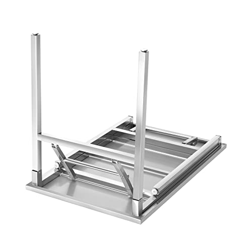 Small Stainless Steel Folding Table, Portable Camp Picnic Party Dining Table No Assembly Sturdy Small Folding Desk (36" x 24")… - size: 36*24