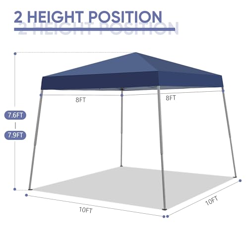 GDY Outdoor 8x10 Ft Pop Up Canopy Tent,Portable Instant Folding Shelter Gazebos, Patio Canopy with Carrying Bag,Navy Blue.