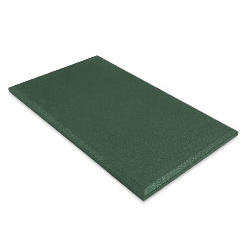 Playsafer Heavy Duty Commercial Grade Rubber Playground Safety Mat - Playground Protection Mat for Swings and Slides - 54" Long X 32" Wide x 2" Thick (Green) - color: Green