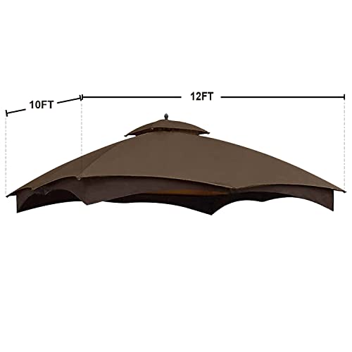 ABCCANOPY Gazebo Replacement Canopy Top for Lowe's Allen Roth #GF-12S004B-1,Brown - color: Brown, size: Original Canopy