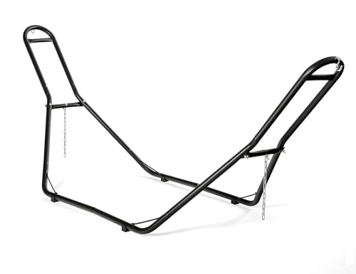Moccha Steel Hammock Stand for 2 Person, Indoor Heavy Duty Hammock Stands with Adjustable Frame & 450 LBS Capacity, Portable Hammock Stand Only Fits 9 to 13 Ft for Outside, Yard, Patio, Garden