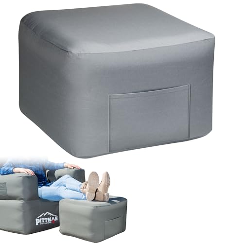 Pittman Inflatable Ottoman Foot Rest for Camping - Outdoor Pouf Ottoman is Waterproof for Camping & Patio - Removable Cover for Easy Cleaning - Inflatable Foot Stool Matches Our Popular Furniture Set - size: Ottoman