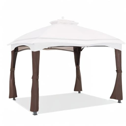 ABCCANOPY Gazebo Replacement Pole Covering Curtains for #GF-12S004B-1, Brown - color: Brown, size: 4 Pcs Pole Curtains