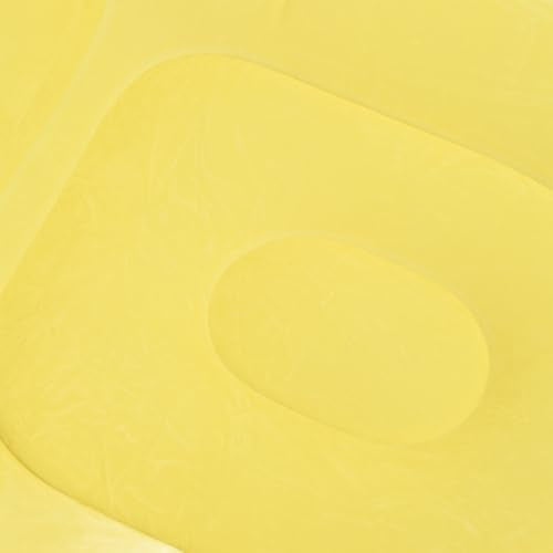 Pomya Foldable Air Lounger Chair with Foot Stool | Inflatable Sofa Bed for Beach, Camping, Outdoor - Flocking Fabric Design (Yellow) - color: Yellow