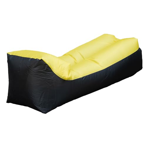 Inflatable Lounger Air Sofa Hammock-Portable,Water Proof& Anti-Air Leaking Design-Ideal Couch for Backyard Beach Traveling Camping Picnics & Music Festivals Yellow
