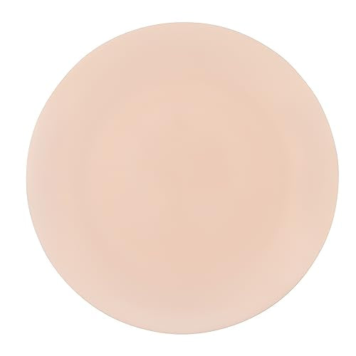 PLASTICPRO 32 Pack Elegant Disposable Plastic Plates Combo Set Includes 16 Dinner Plates and 16 Salad Plates Heavy Duty Fancy Party Plates Pink and White Tulip Design - color: Pink & White Tulip Design